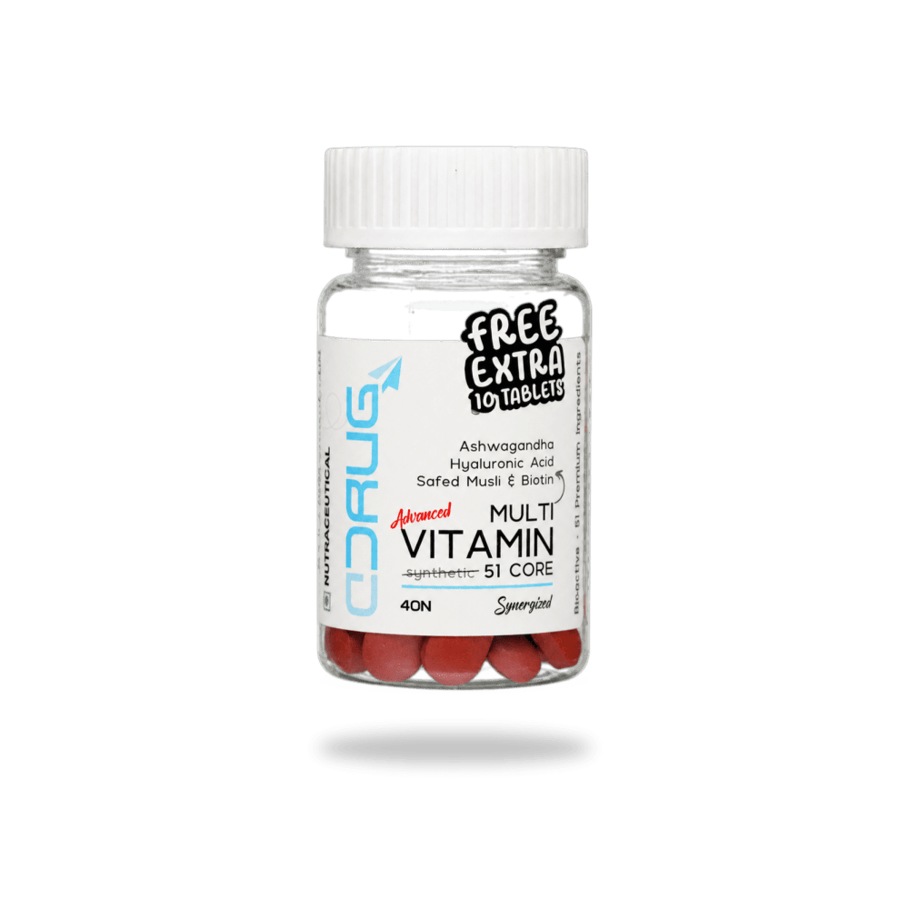 Advance Multivitamin Tablets 40N, with 51 Ingredients including Ashwagandha, Safed Musli, Biotin, Hyaluronic Acid. Get Extra Free 10 Tablets